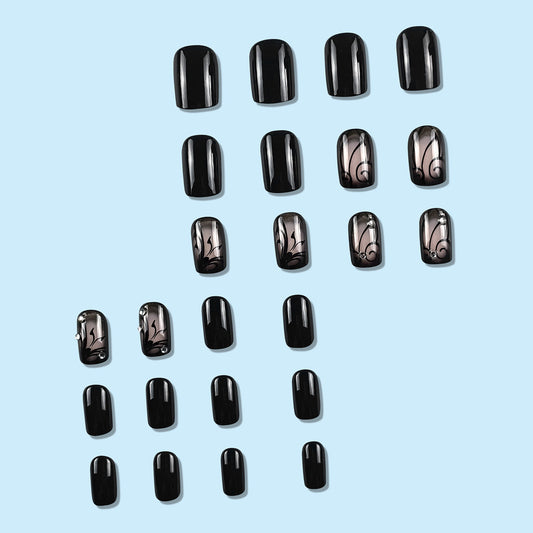 Dark Ins  Black Vine Nails